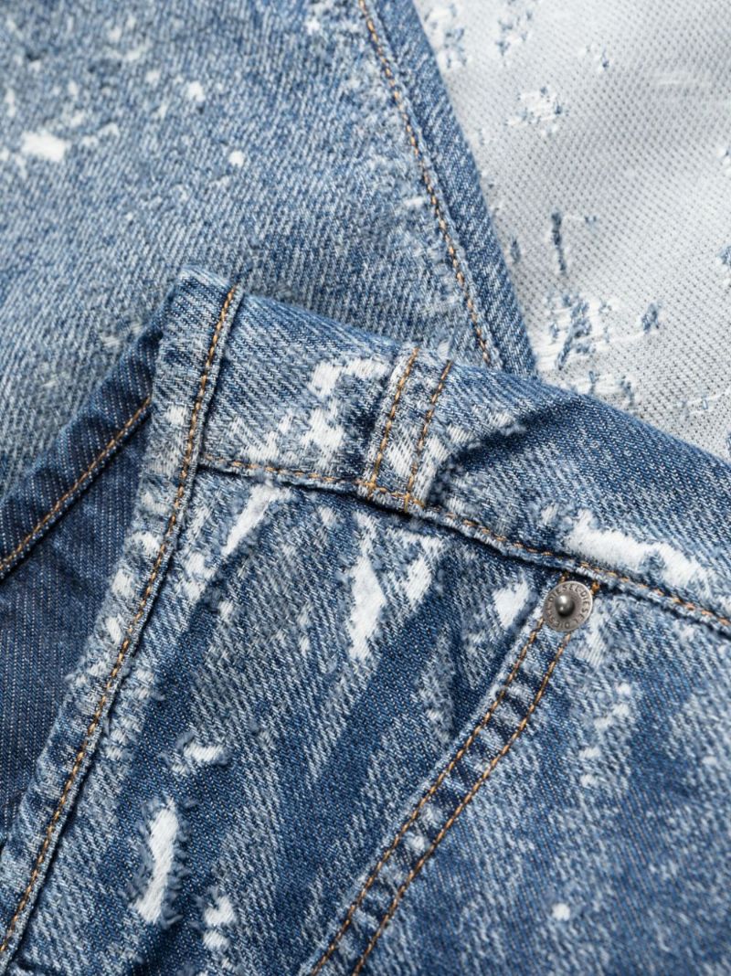 Blue Sheer Panelling Flared Jeans
