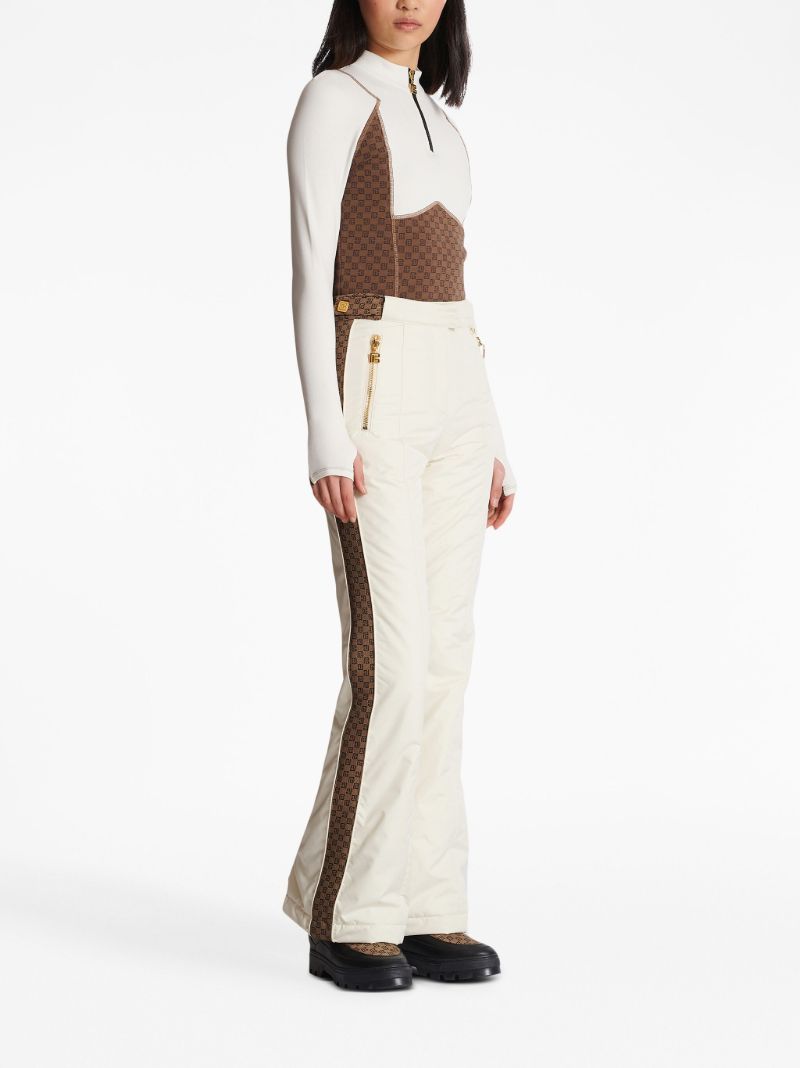 White Flared Monogram Ski Trousers