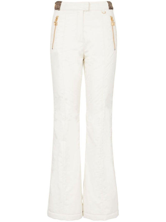 White Flared Monogram Ski Trousers