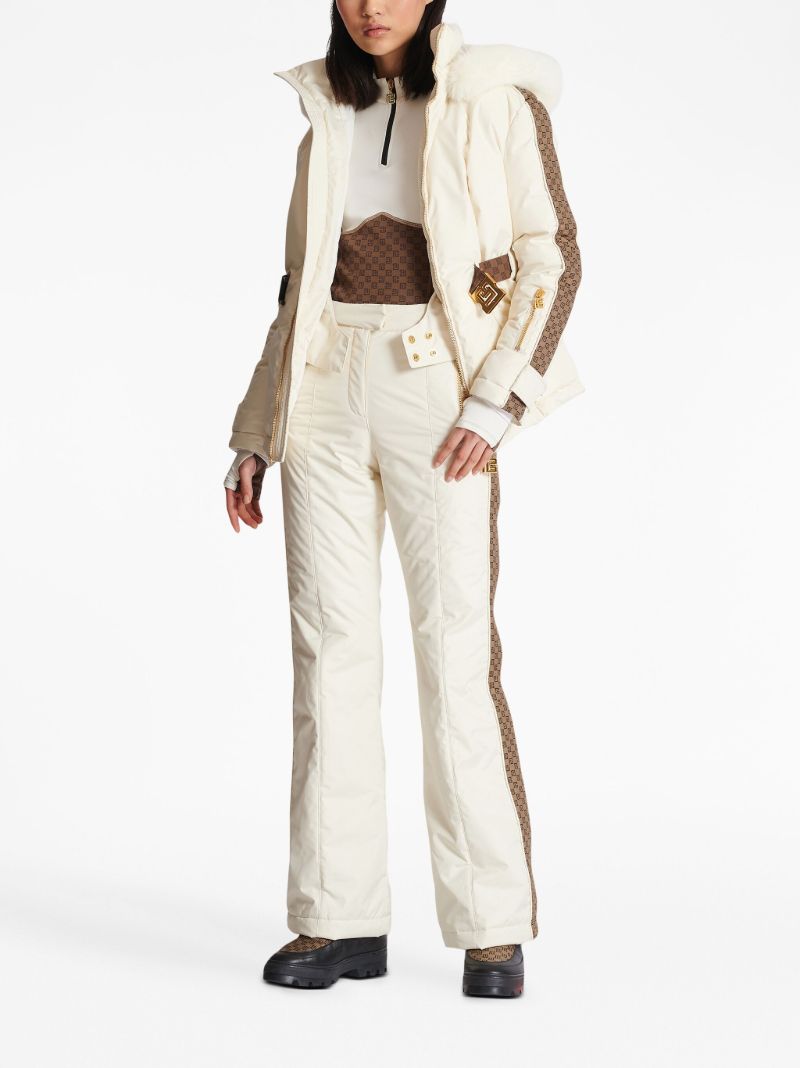 White Flared Monogram Ski Trousers
