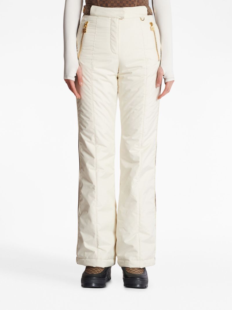 White Flared Monogram Ski Trousers
