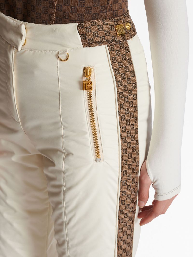 White Flared Monogram Ski Trousers