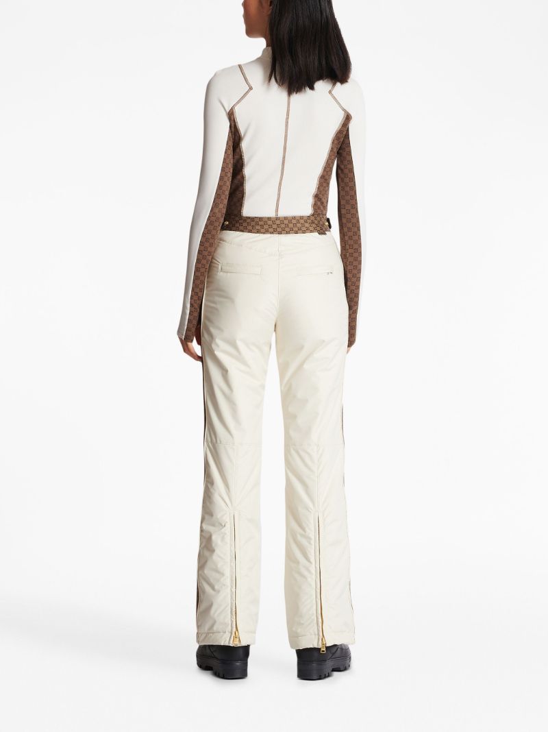 White Flared Monogram Ski Trousers