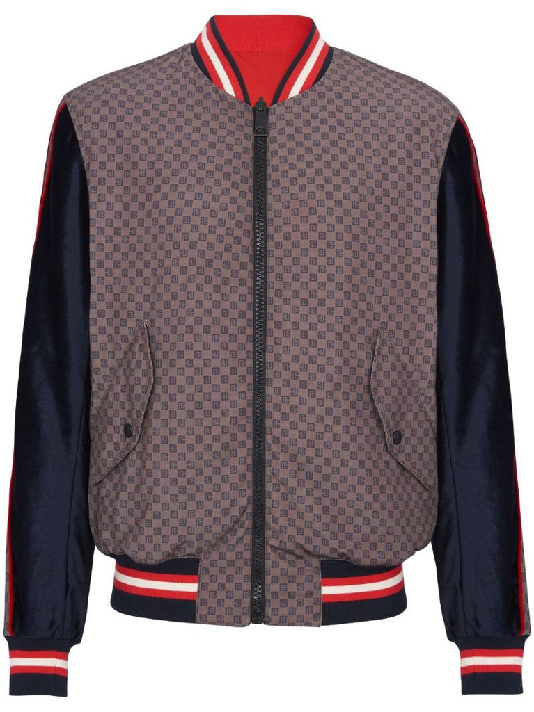Brown Pb-monogram Bomber Jacket