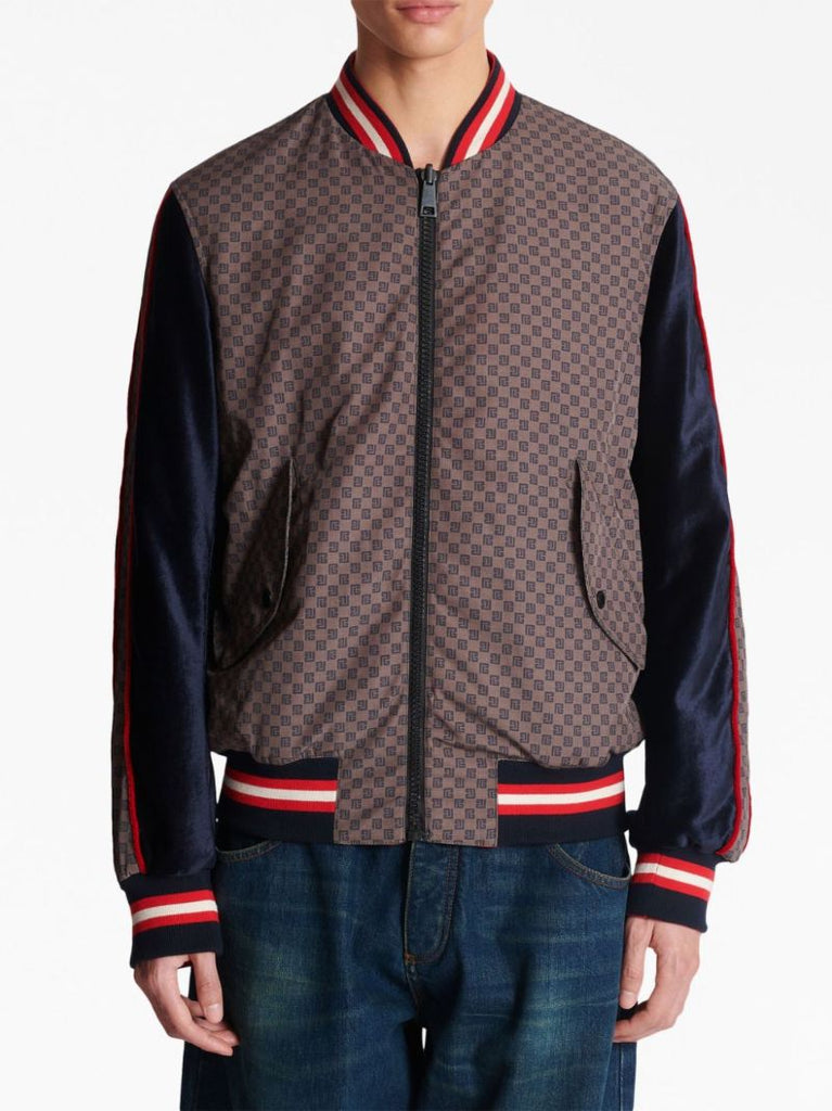 Brown Pb-monogram Bomber Jacket