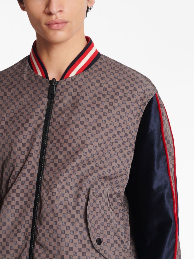 Brown Pb-monogram Bomber Jacket