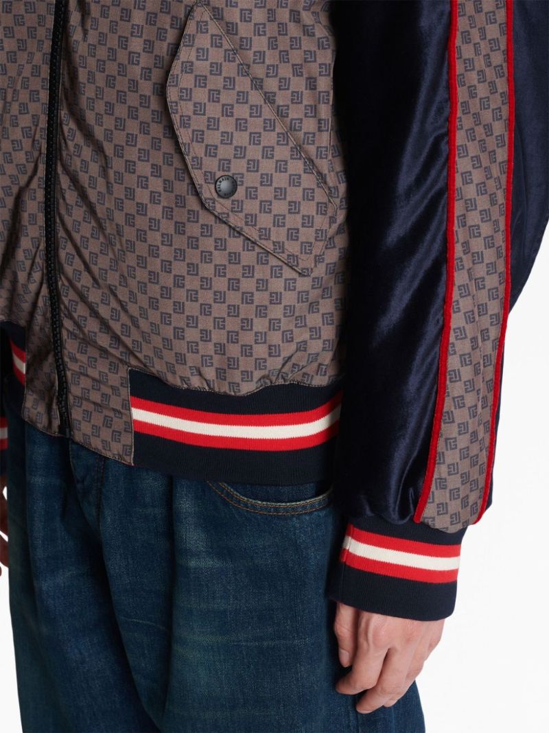 Brown Pb-monogram Bomber Jacket