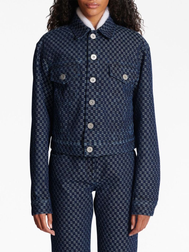 Blue Mini Monogram-jacquard Denim Jacket