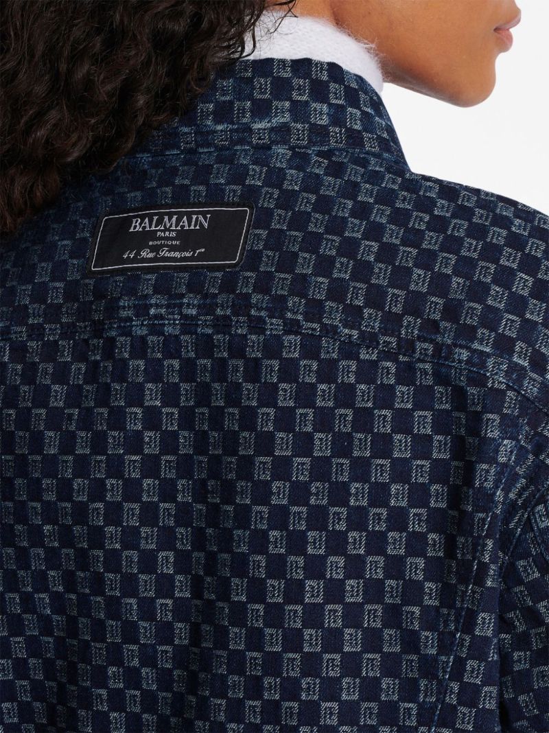 Blue Mini Monogram-jacquard Denim Jacket
