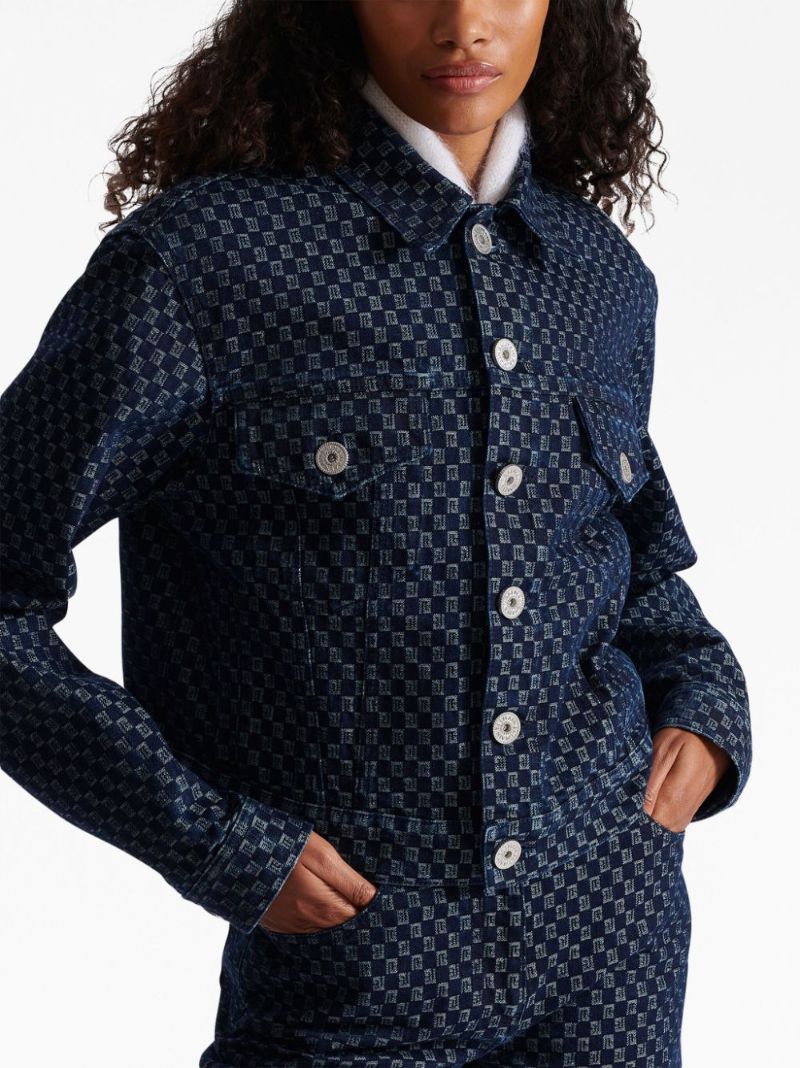 Blue Mini Monogram-jacquard Denim Jacket