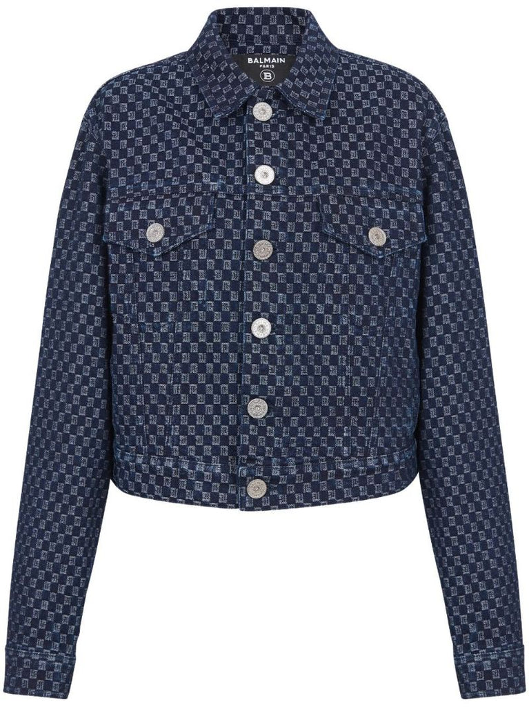 Blue Mini Monogram-jacquard Denim Jacket