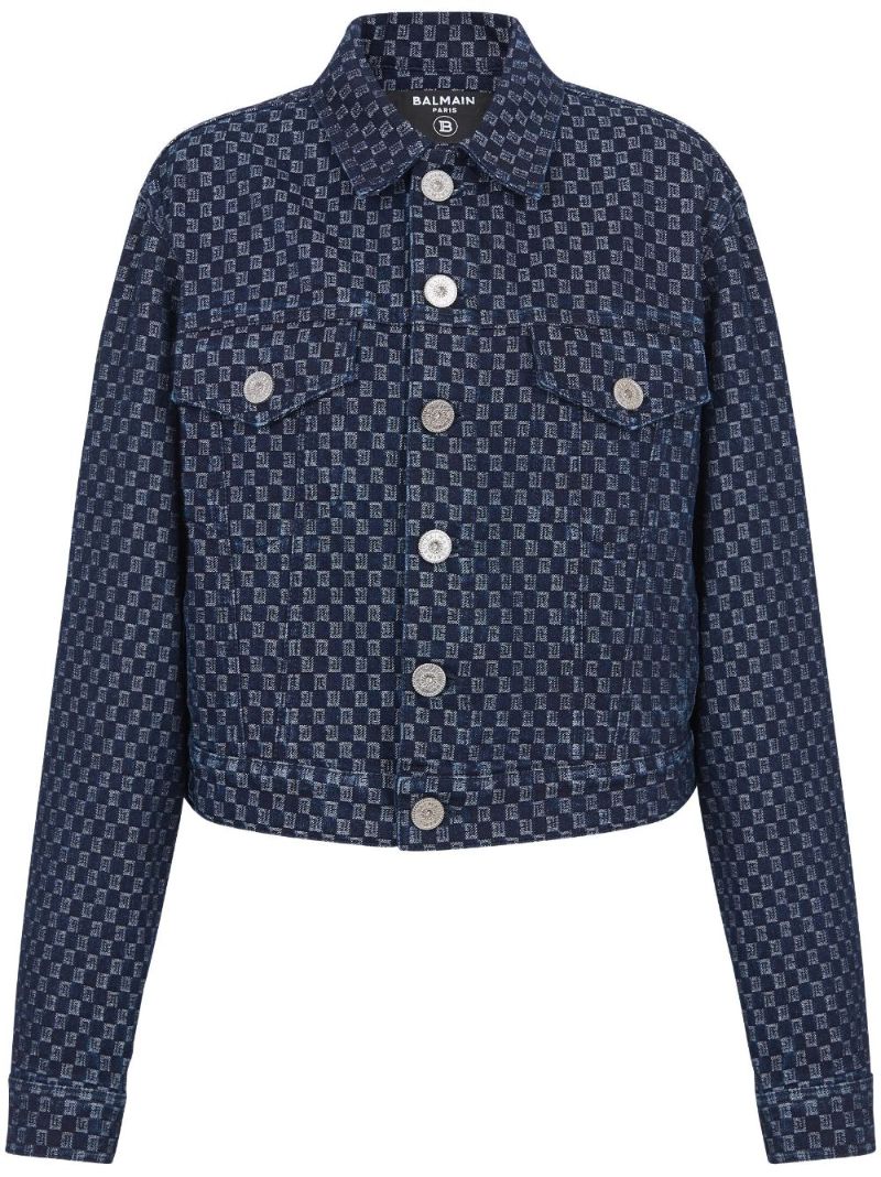 Blue Mini Monogram-jacquard Denim Jacket
