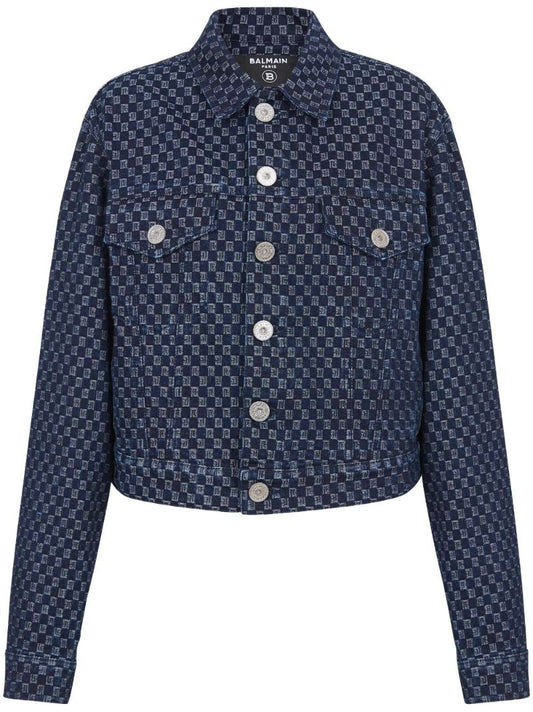 Blue Mini Monogram-jacquard Denim Jacket