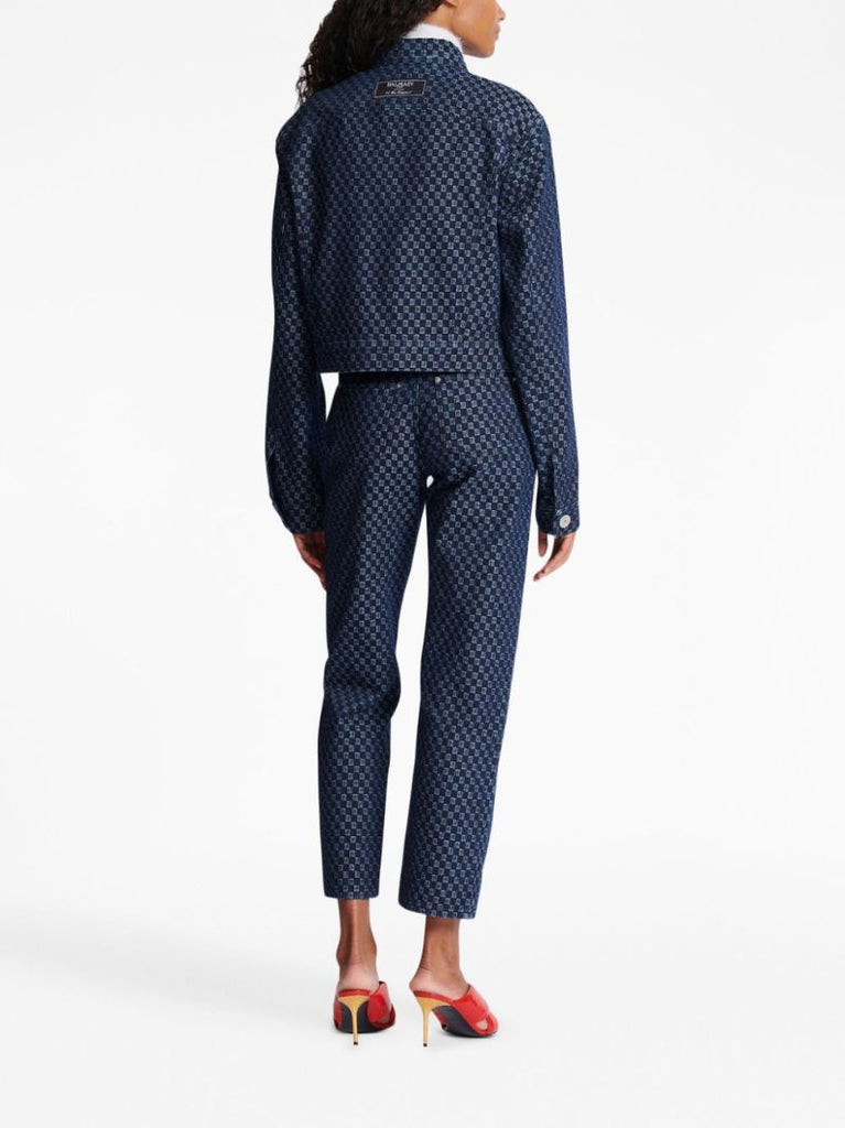 Blue Mini Monogram-jacquard Denim Jacket