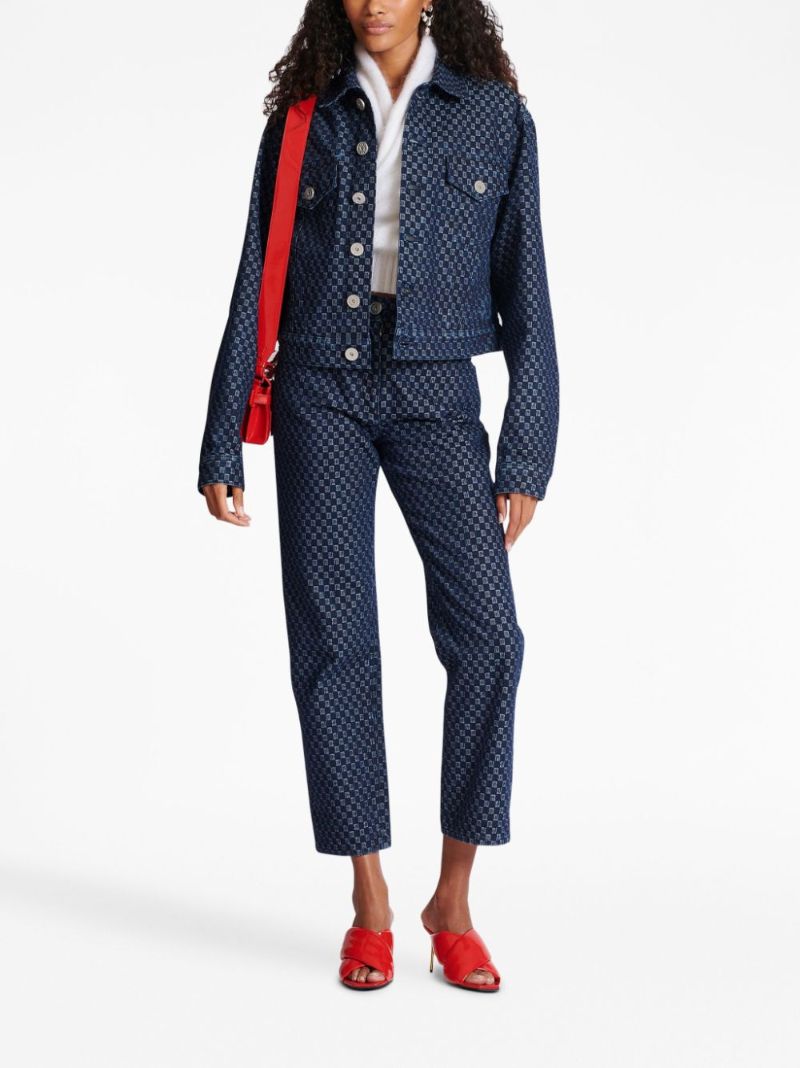 Blue Mini Monogram-jacquard Denim Jacket