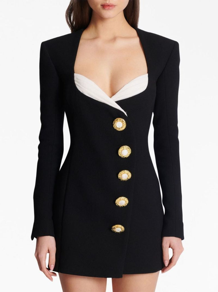 Black Asymmetric Mini Dress