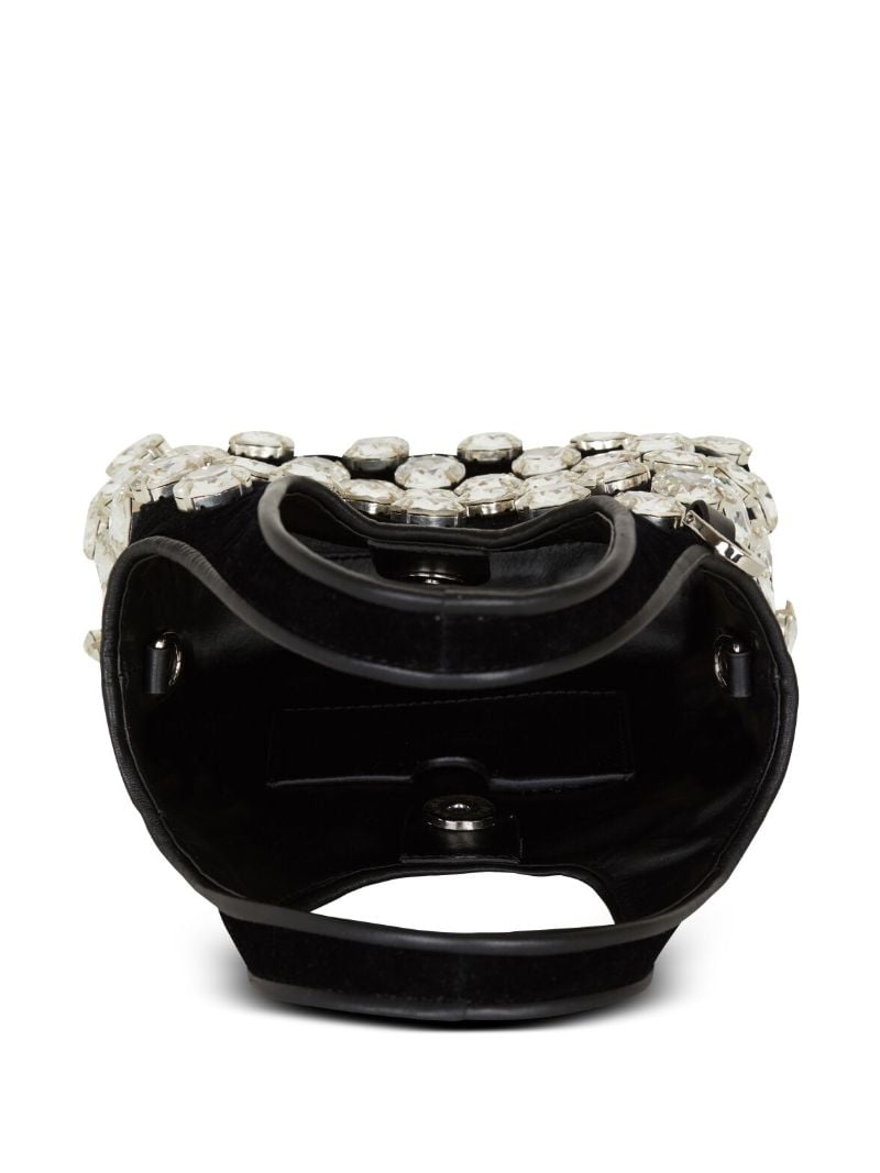 Black Crystal-embellished Velvet Grocery Bag