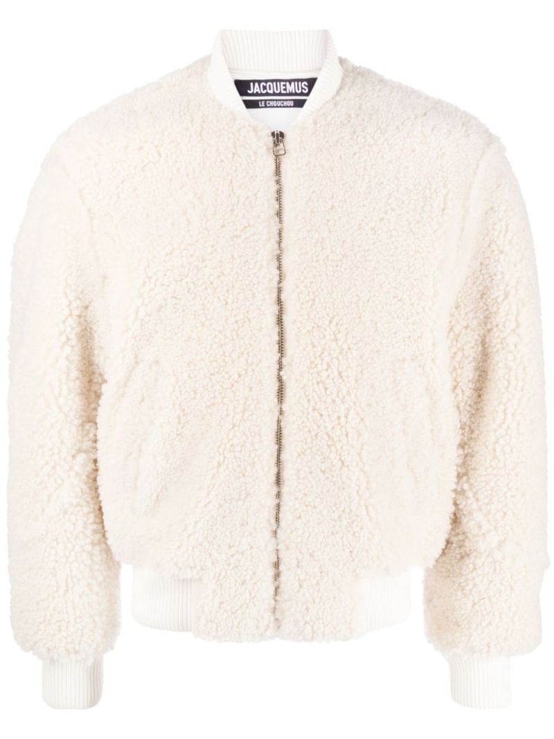 White Le Blouson Pilou Faux-fur Jacket