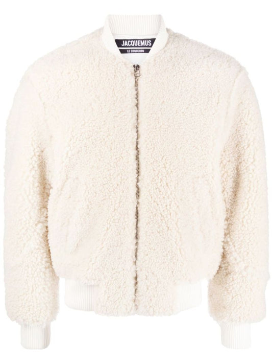 White Le Blouson Pilou Faux-fur Jacket