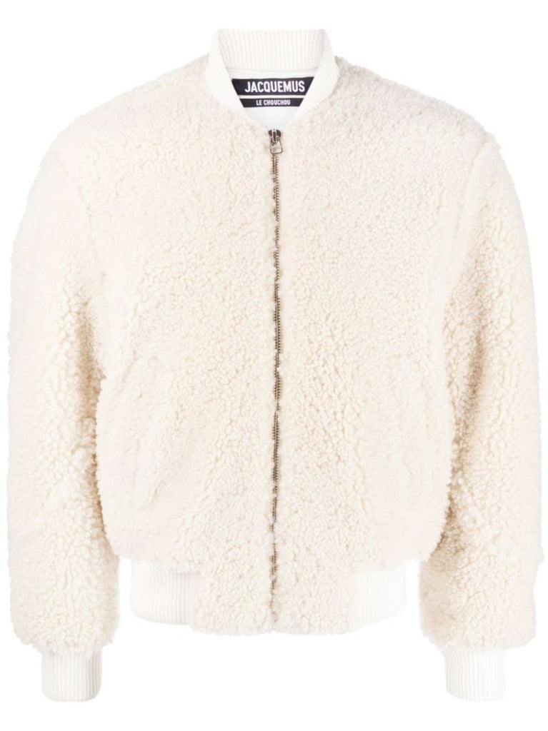 White Le Blouson Pilou Faux-fur Jacket