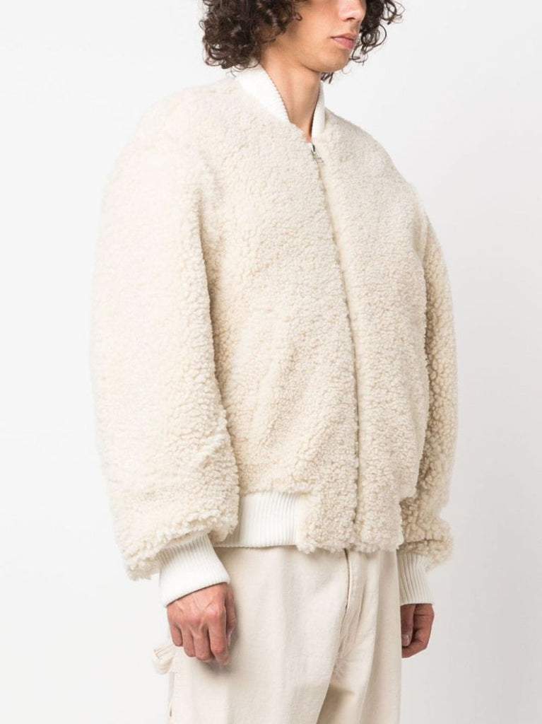 White Le Blouson Pilou Faux-fur Jacket