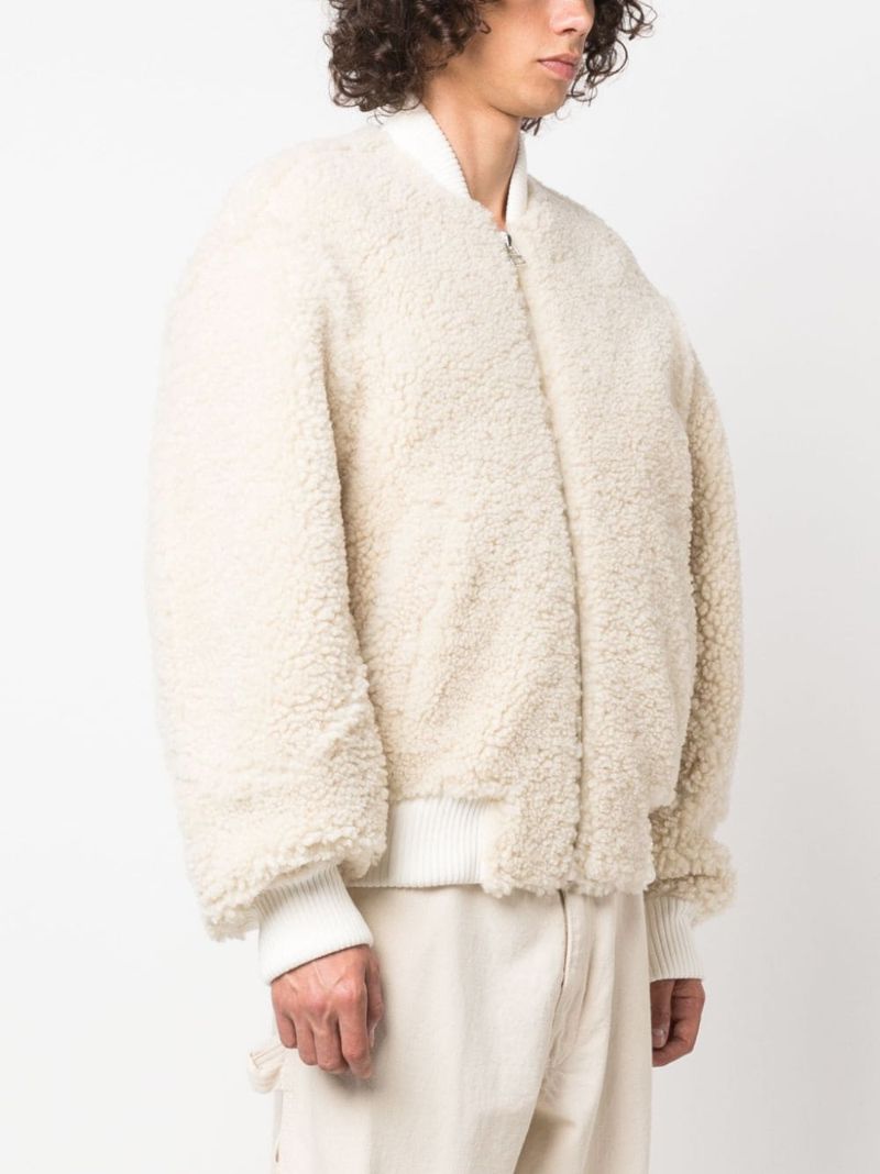 White Le Blouson Pilou Faux-fur Jacket