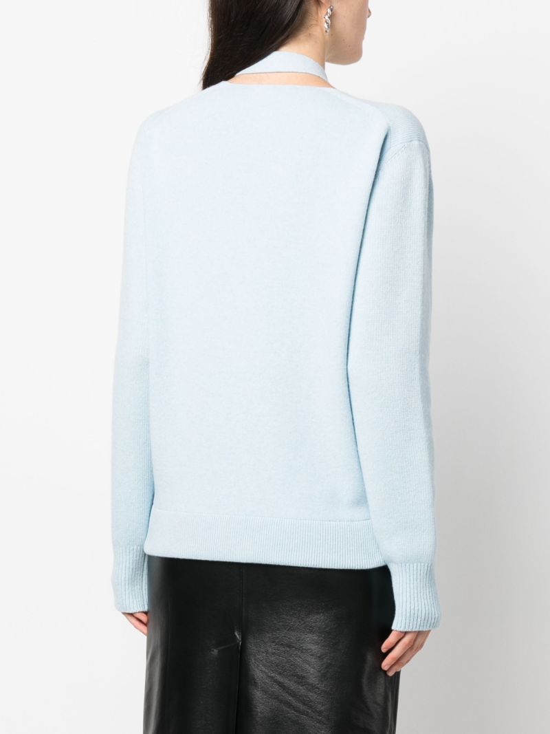 Blue Fendi Mirror Wool Cardigan