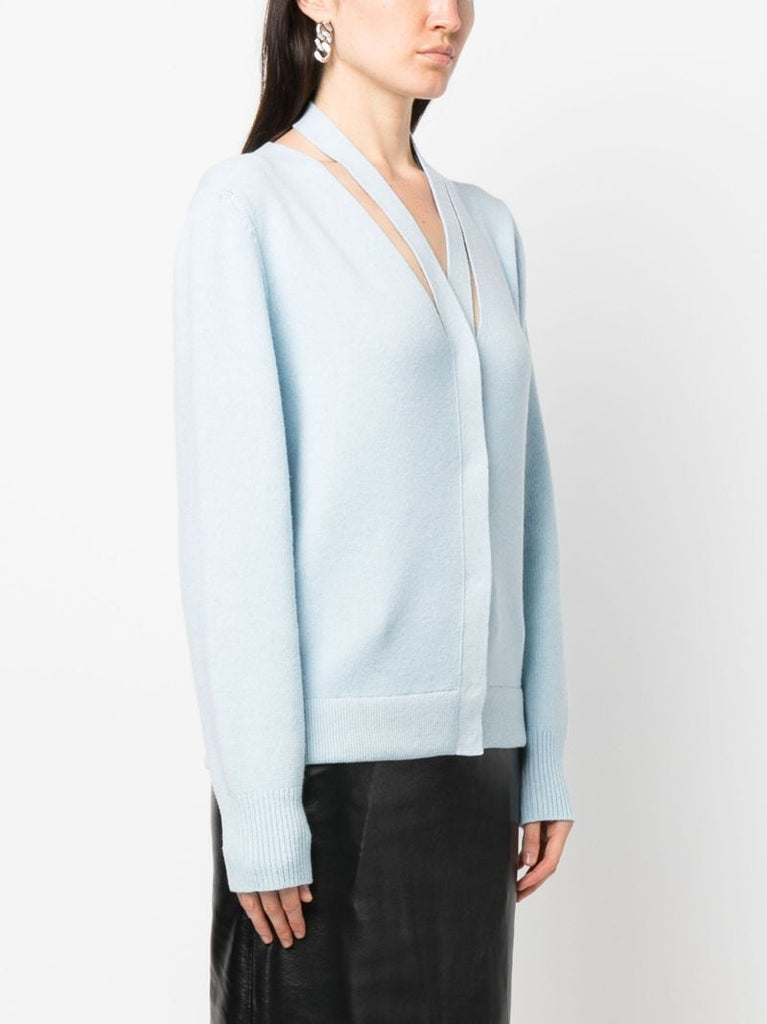 Blue Fendi Mirror Wool Cardigan