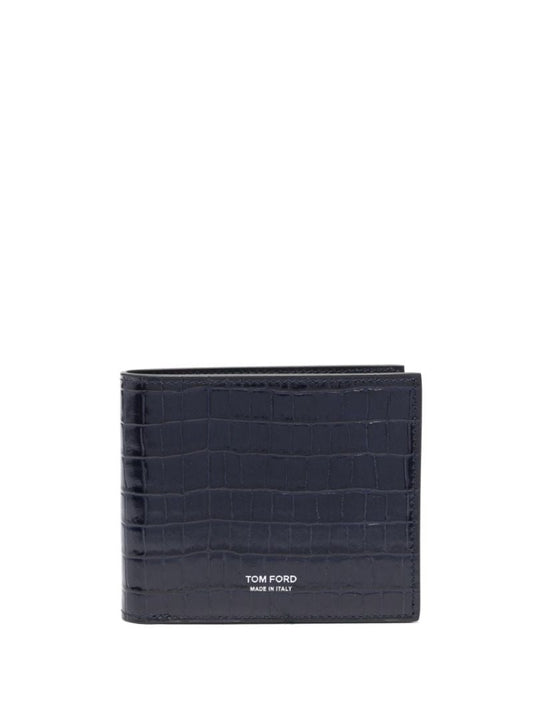 Blue Bi-fold Leather Wallet