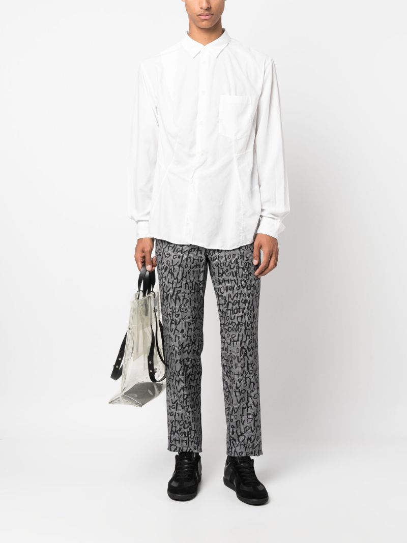 Grey Graphic Print Tailored Trousers