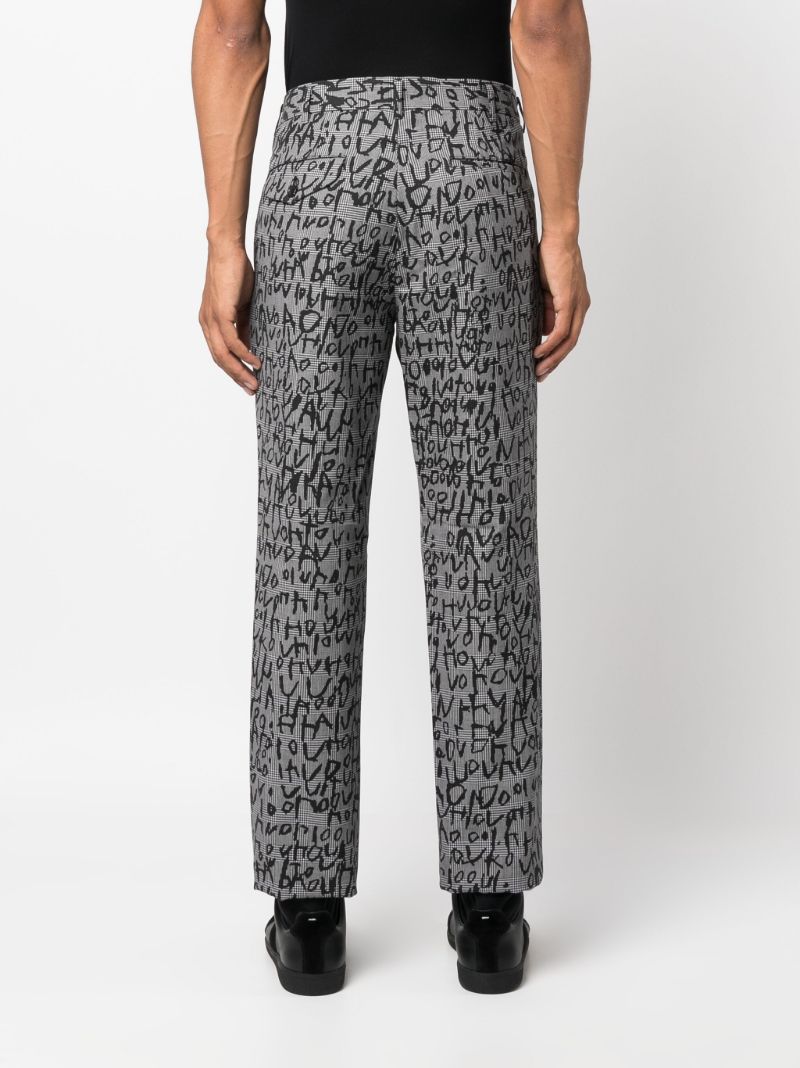 Grey Graphic Print Tailored Trousers