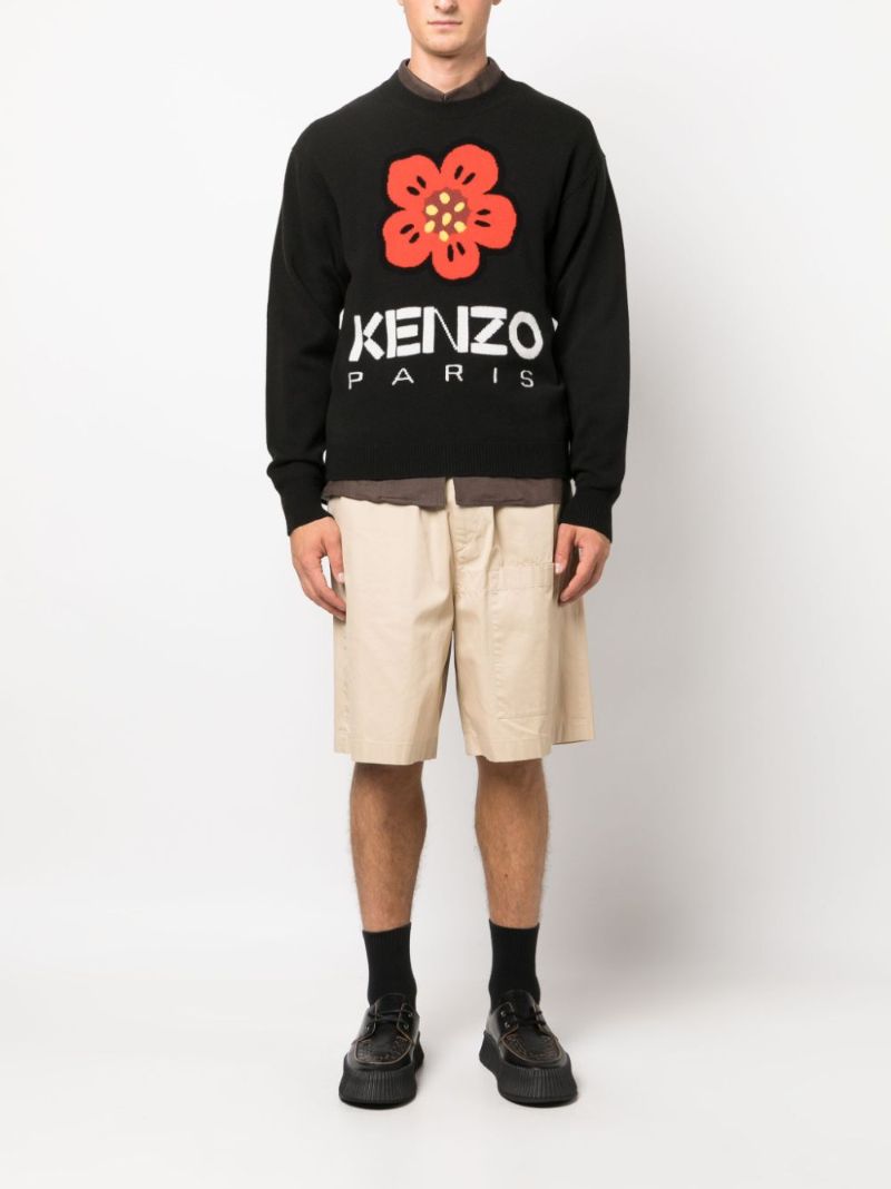 Black Boke Flower Wool Sweater