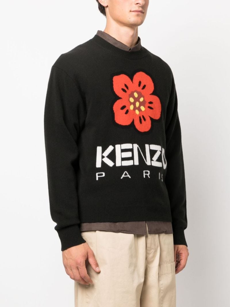 Black Boke Flower Wool Sweater