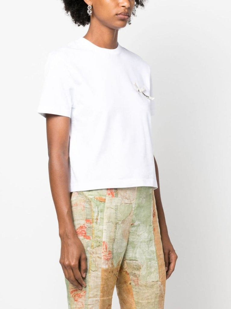 White Le T-shirt Noeud Cotton Top