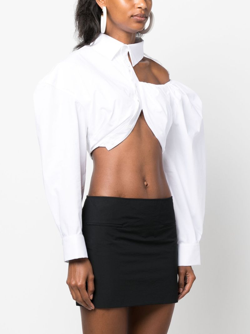 White La Galliga Cropped Shirt