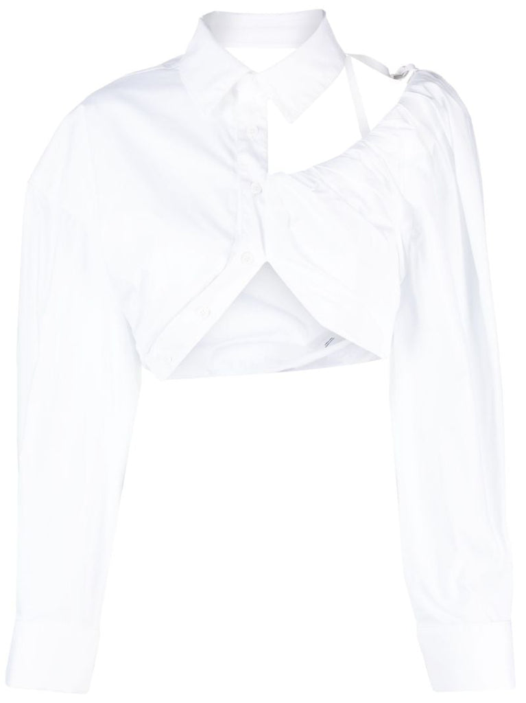 White La Galliga Cropped Shirt