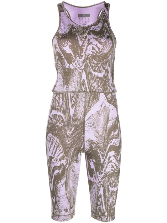 Purple Truenature Printed Training Jumpsuit