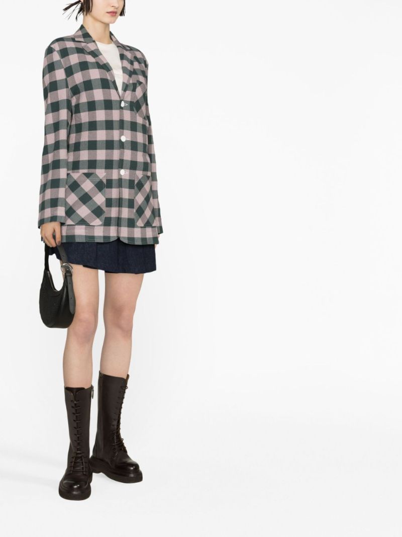 Green Chore Gingham Blazer