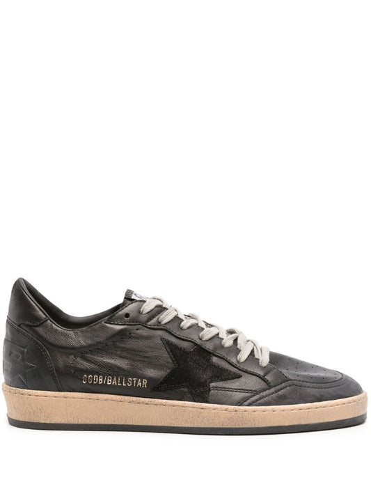 Black Ball Star Leather Sneakers