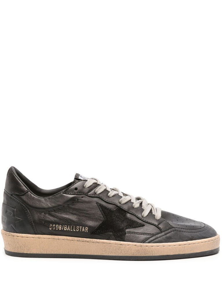 Black Ball Star Leather Sneakers