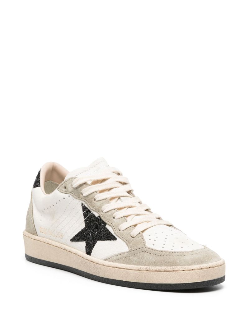 White Ball-star Distressed Sneakers