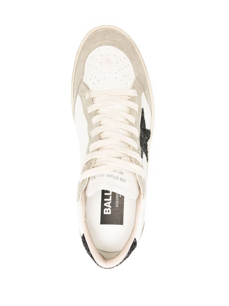 White Ball-star Distressed Sneakers