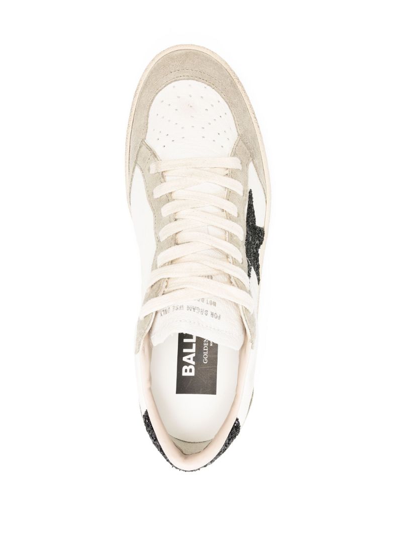 White Ball-star Distressed Sneakers