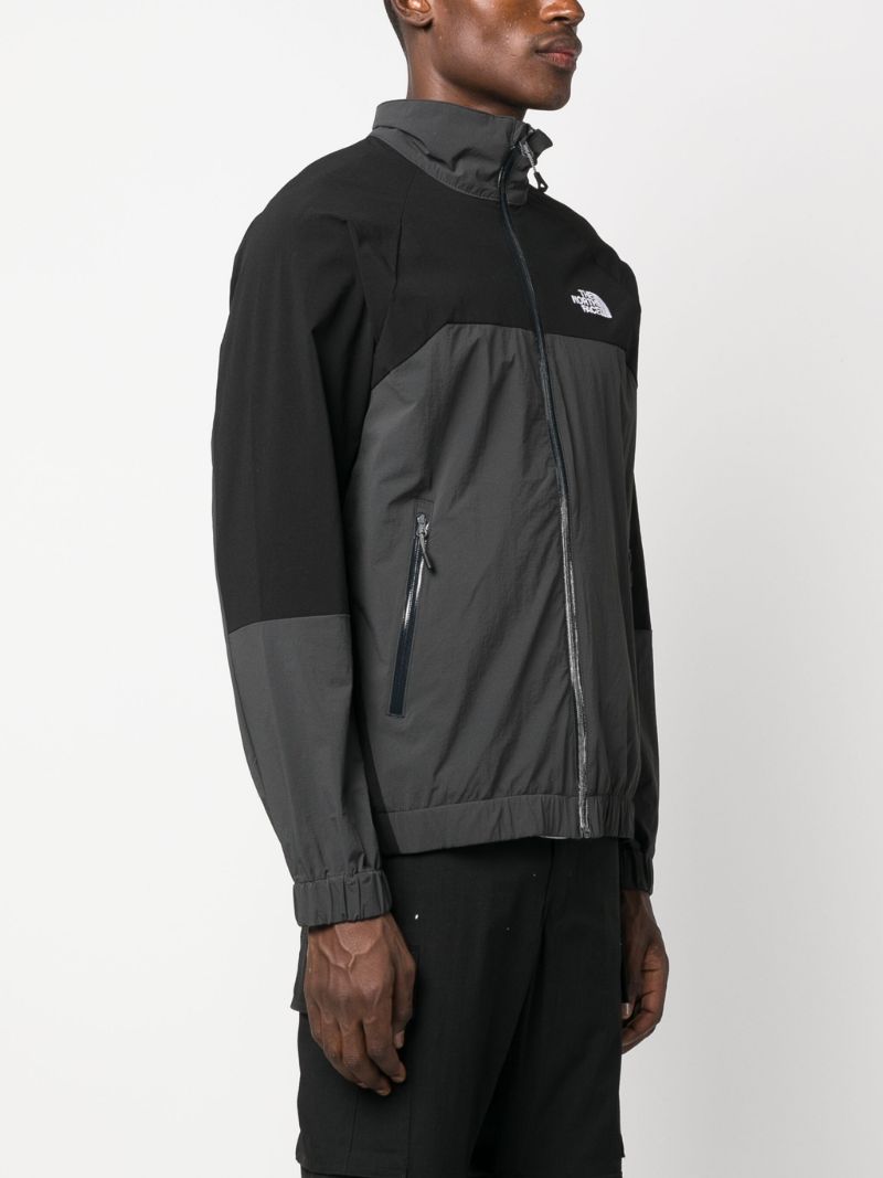 Black and Grey Shell Suit Logo-print Jacket