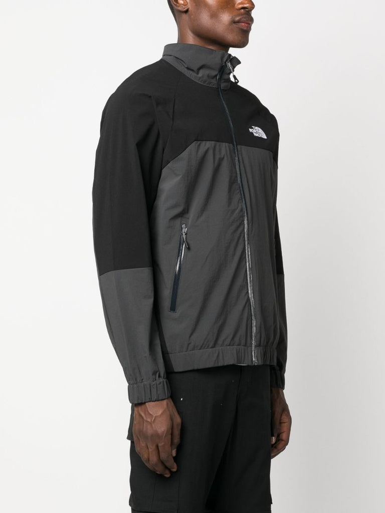 Black and Grey Shell Suit Logo-print Jacket