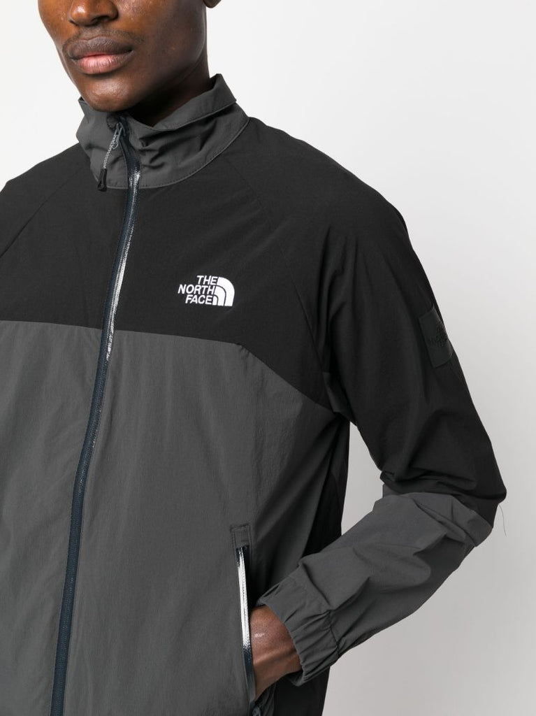 Black and Grey Shell Suit Logo-print Jacket