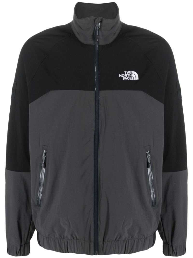 Black and Grey Shell Suit Logo-print Jacket