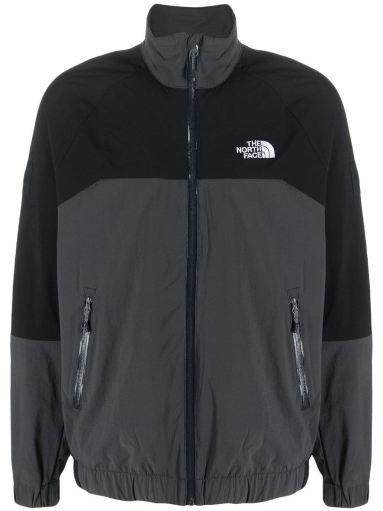 Black and Grey Shell Suit Logo-print Jacket