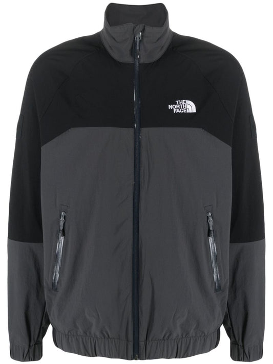 Black and Grey Shell Suit Logo-print Jacket