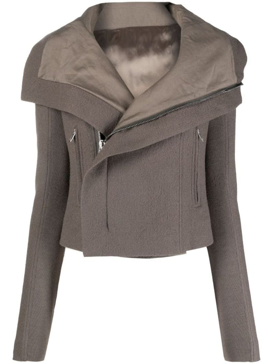 Brown Wide-collar Virgin Wool Jacket